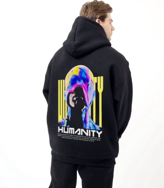 Humanity Print Style Premium Quality Hoodie | Unisex Winter Collection (Black)